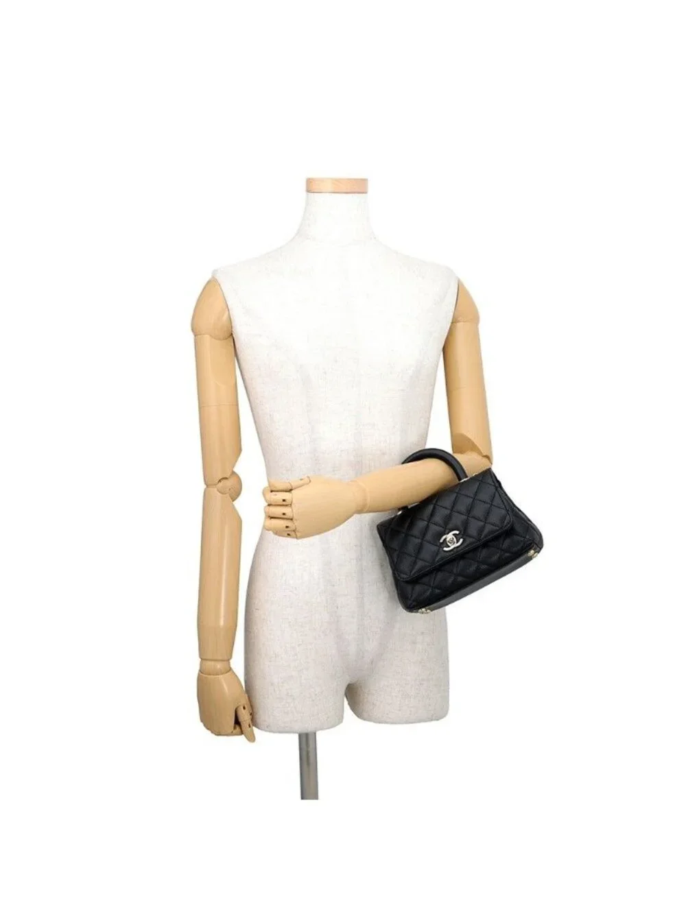 Chanel Handbag CC Logo Top Handle XXS Flap Bag Caviar Leather Bag 2-Way Black